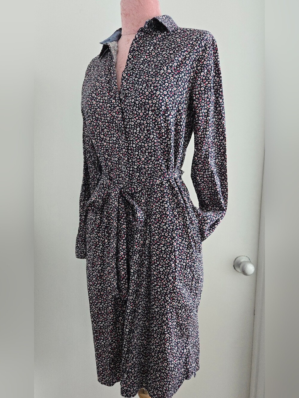 Floral Cotton Shirt Dress Talbots Size 2